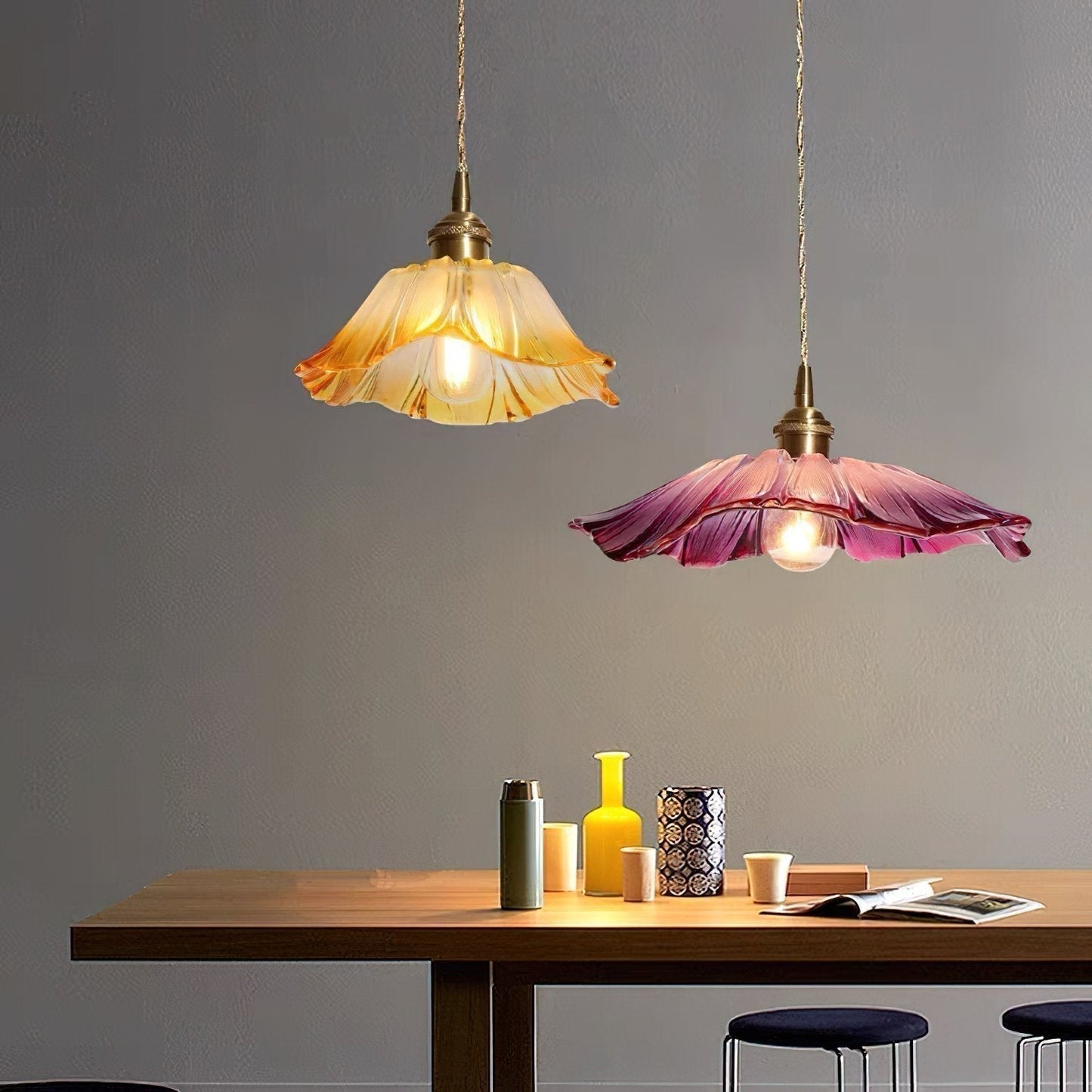 Vintage Style Glass Drop Pendant Light