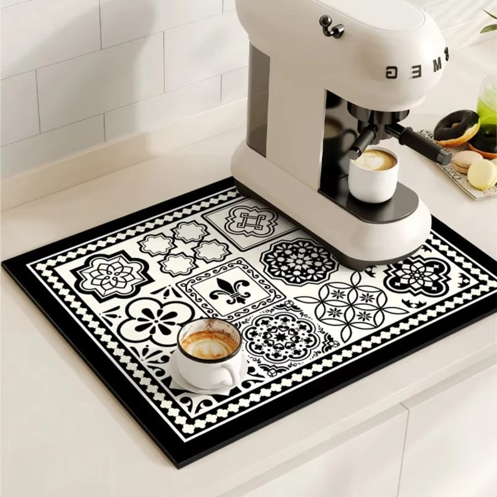 Vintage Style Ceramic Coffee Coaster Mat