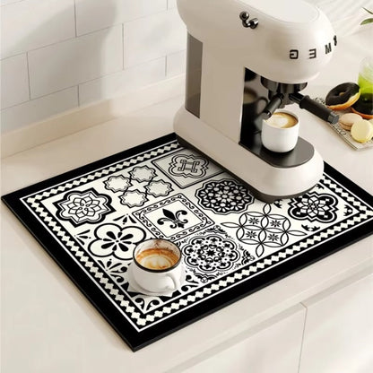 Vintage Style Ceramic Coffee Coaster Mat