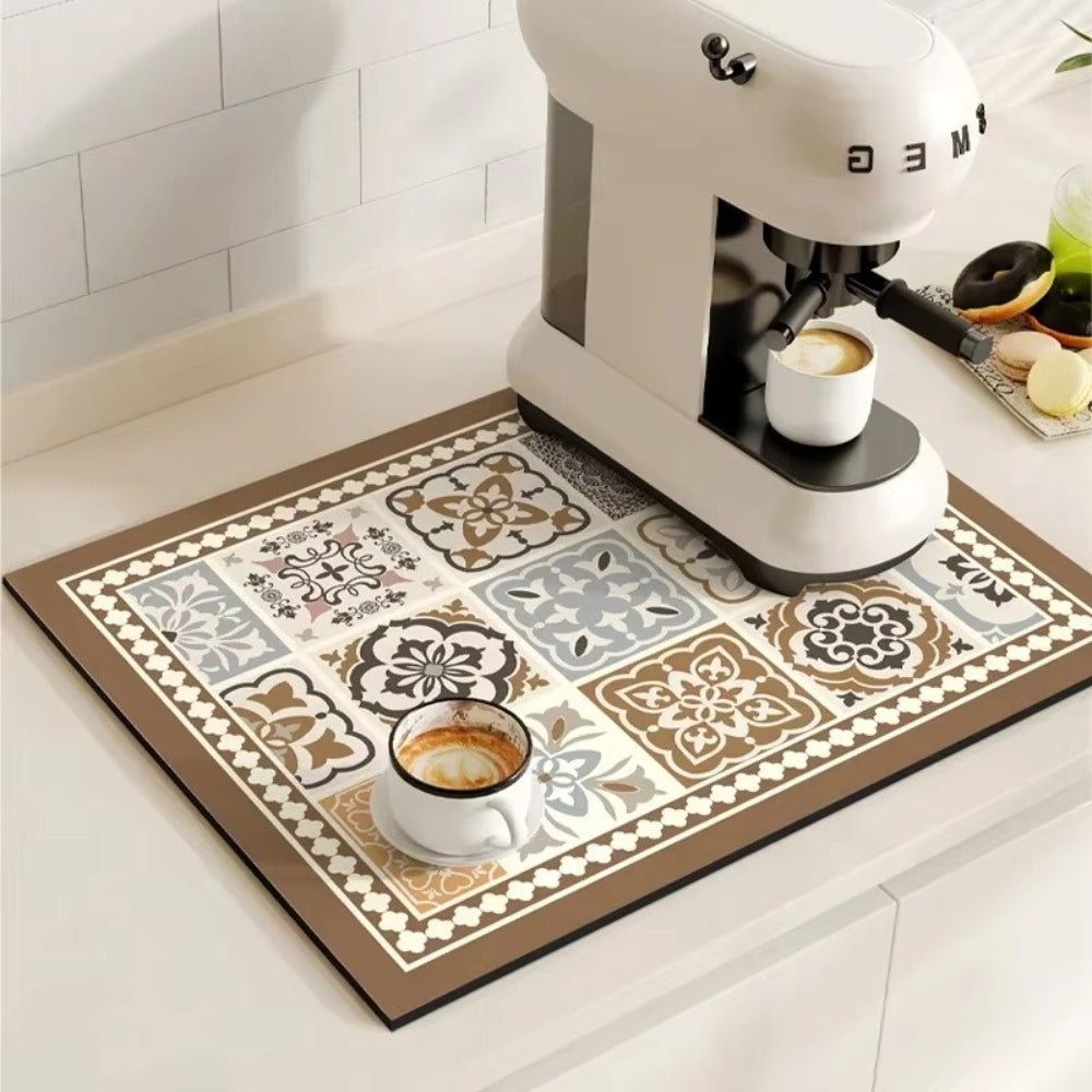 Vintage Style Ceramic Coffee Coaster Mat