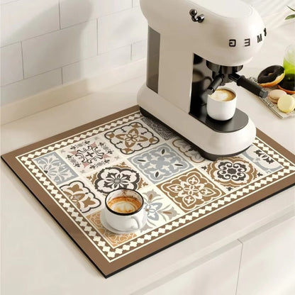 Vintage Style Ceramic Coffee Coaster Mat