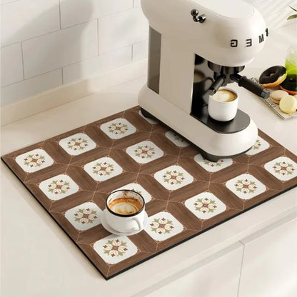 Vintage Style Ceramic Coffee Coaster Mat