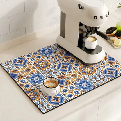 Vintage Style Ceramic Coffee Coaster Mat