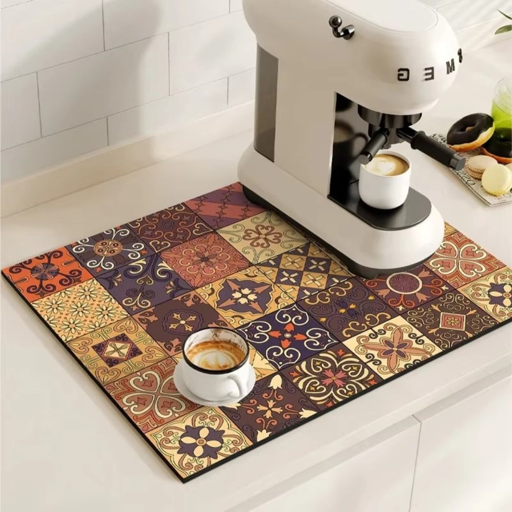 Vintage Style Ceramic Coffee Coaster Mat