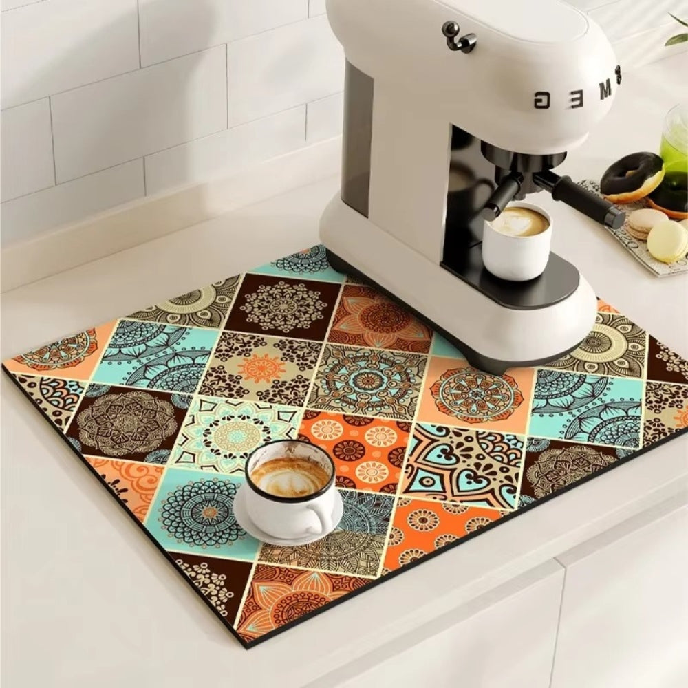 Vintage Style Ceramic Coffee Coaster Mat