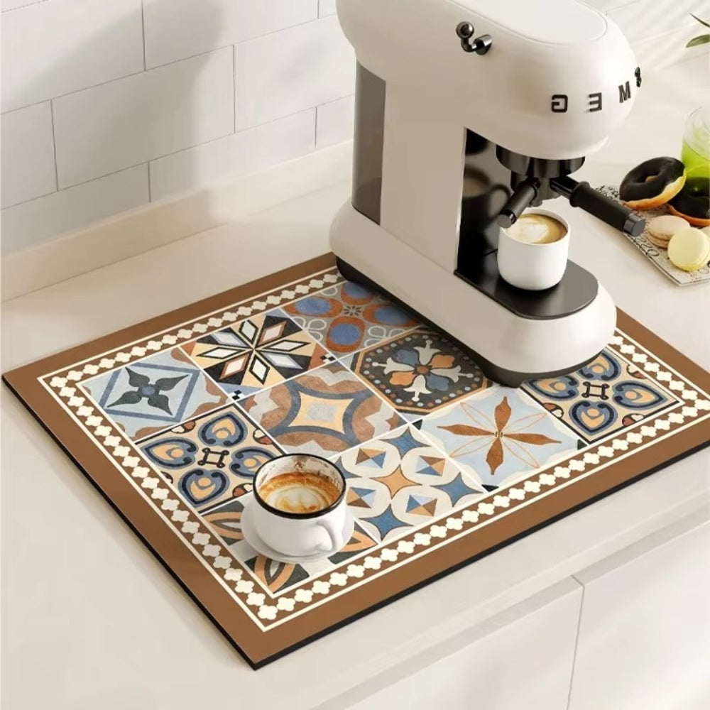 Vintage Style Ceramic Coffee Coaster Mat