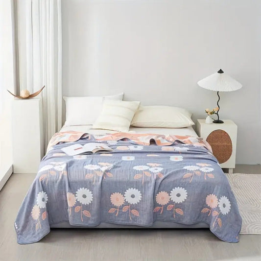 Soft Floral Throw Blanket All Season - Cofik
