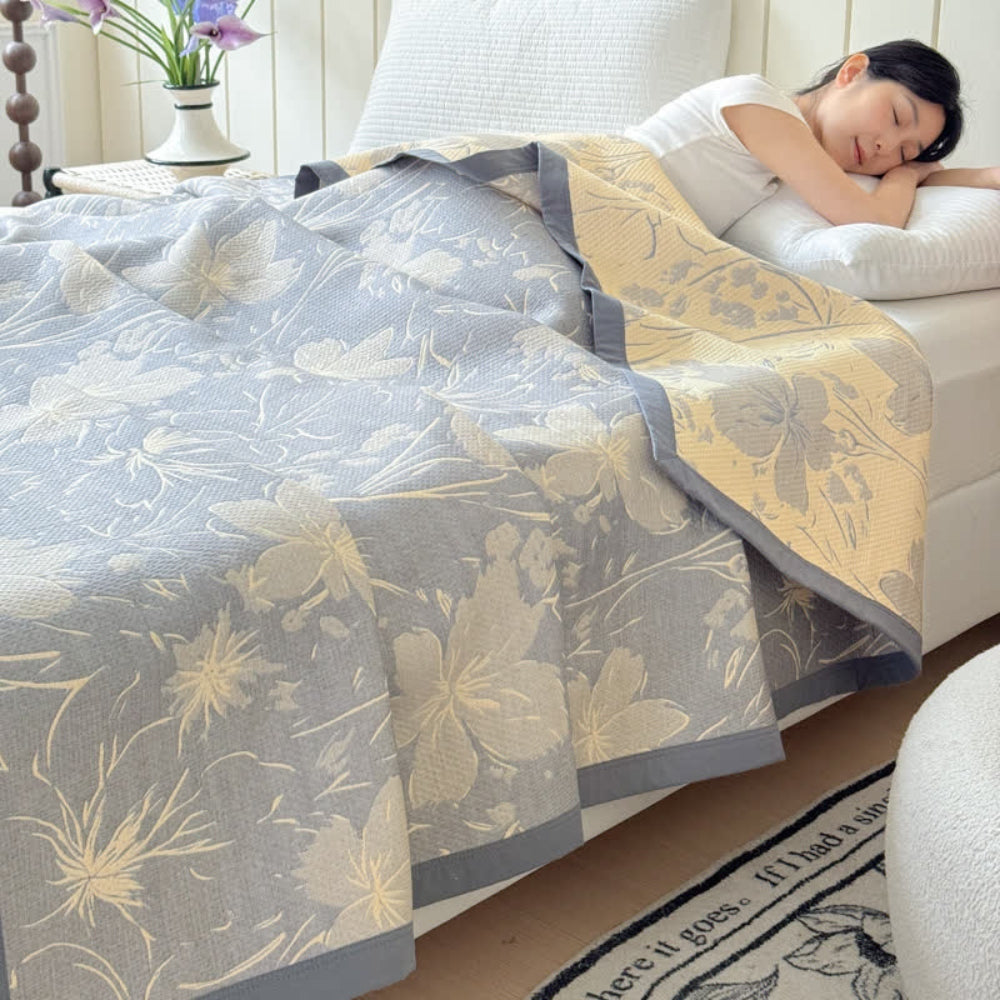 Cozy Double Sided Floral Throw Blanket