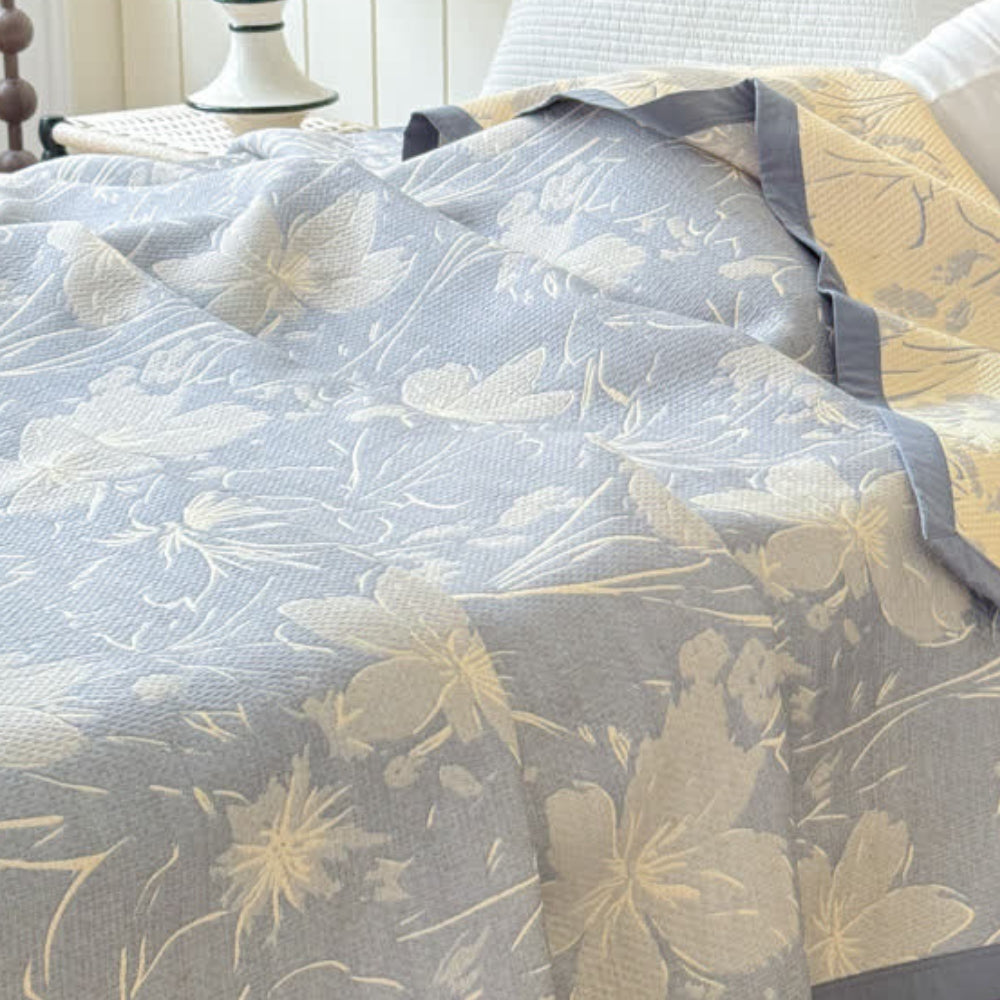 Cozy Double Sided Floral Throw Blanket