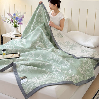 Lightweight Floral Cotton Throw Blanket