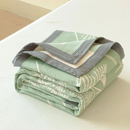 Lightweight Floral Cotton Throw Blanket