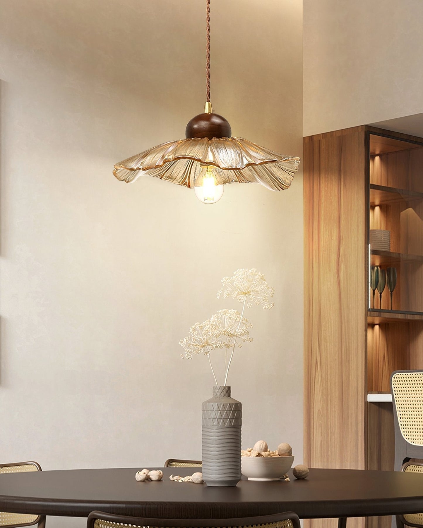 Textured Flower Drop Ceiling Lamp