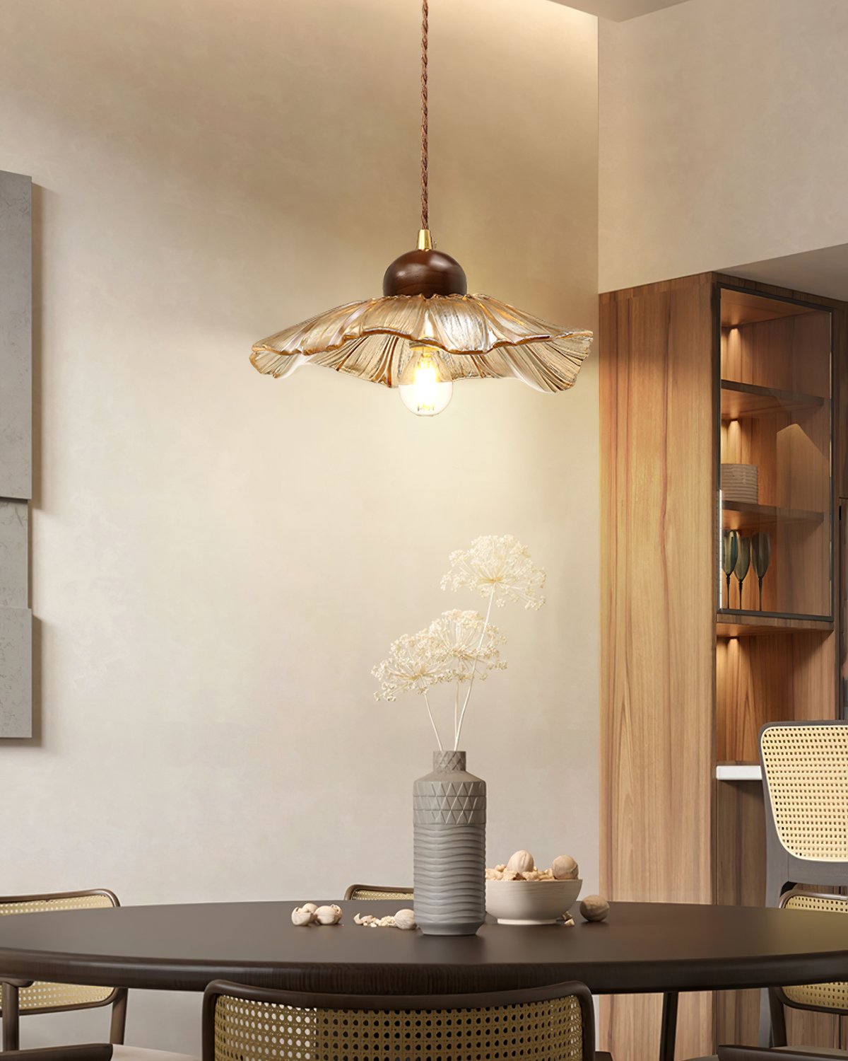 Textured Flower Drop Ceiling Lamp