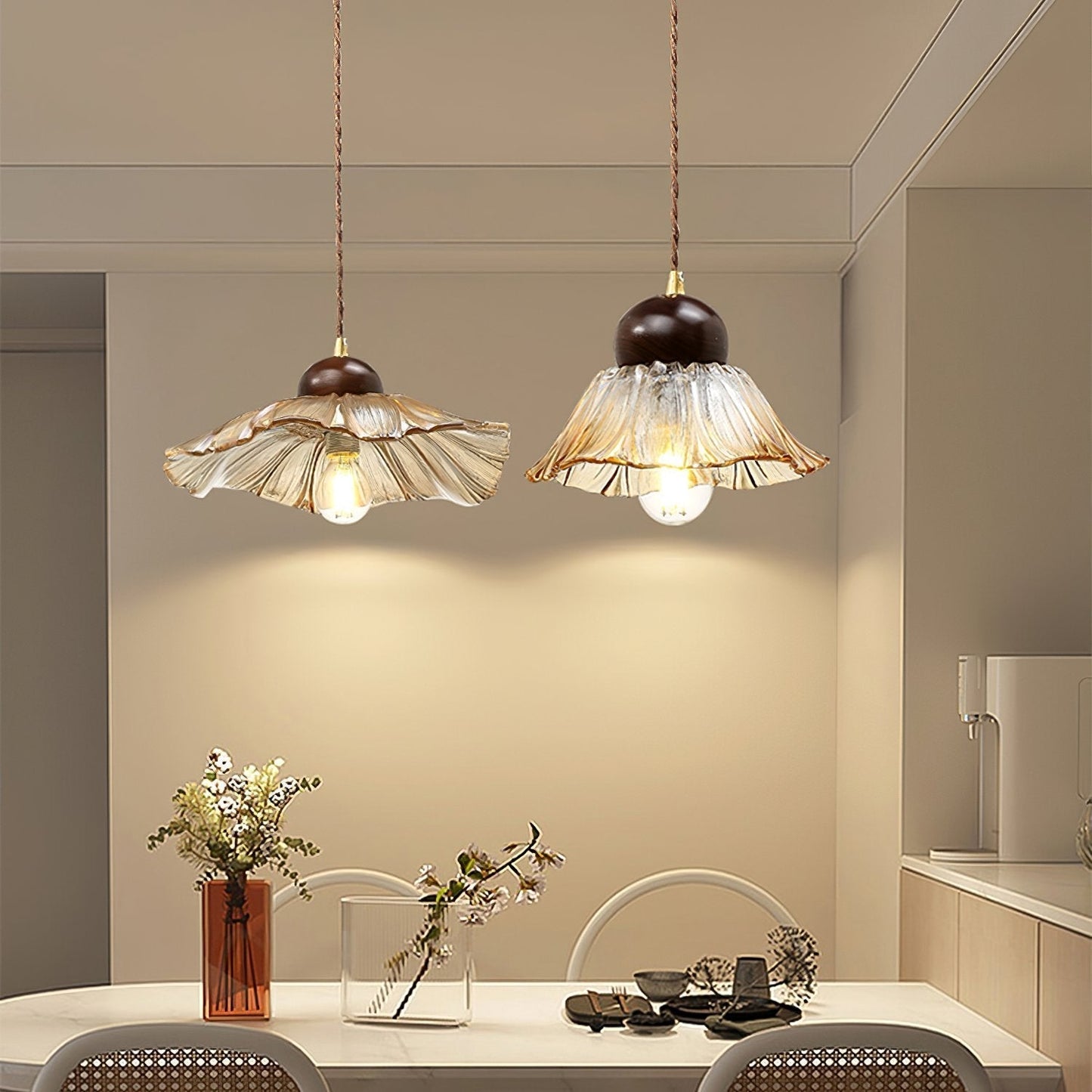 Textured Flower Drop Ceiling Lamp