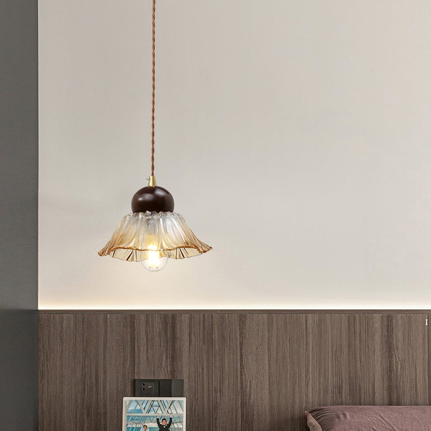Textured Flower Drop Ceiling Lamp
