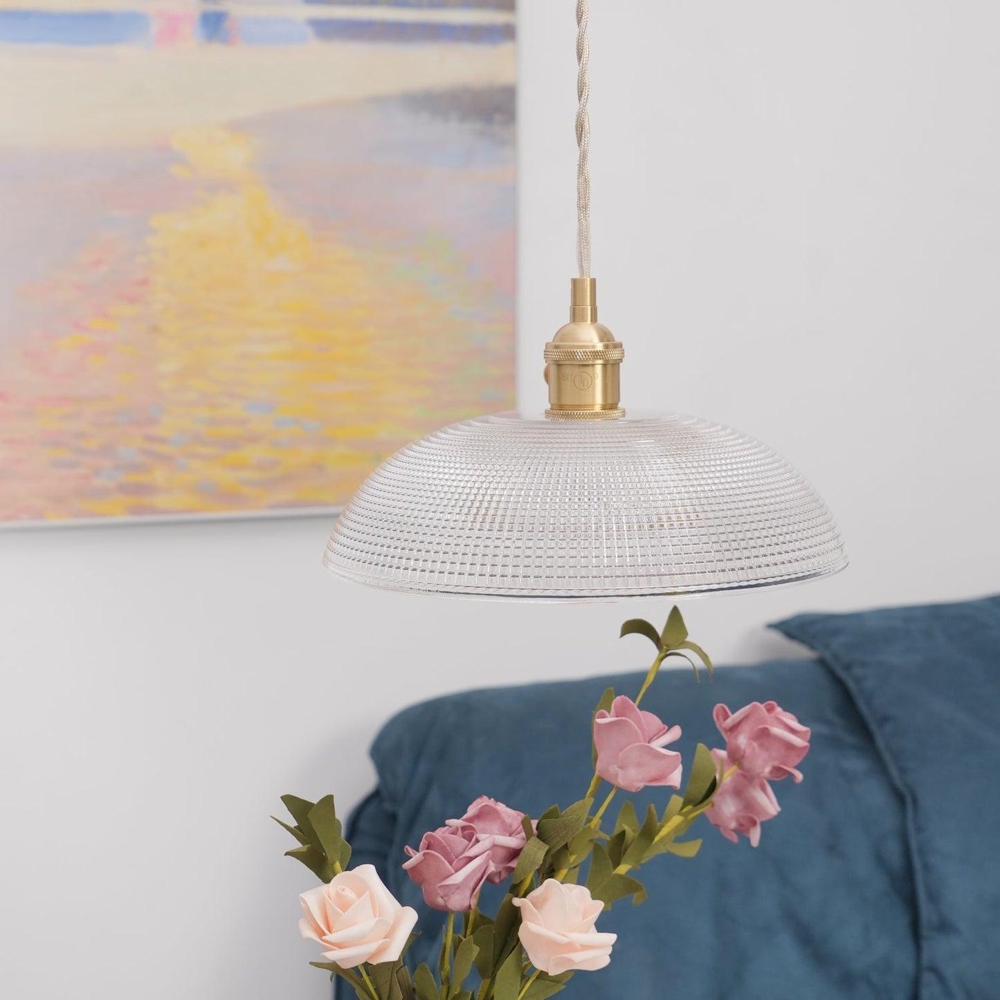 Textured Spiral Hanging Pendant Lamp