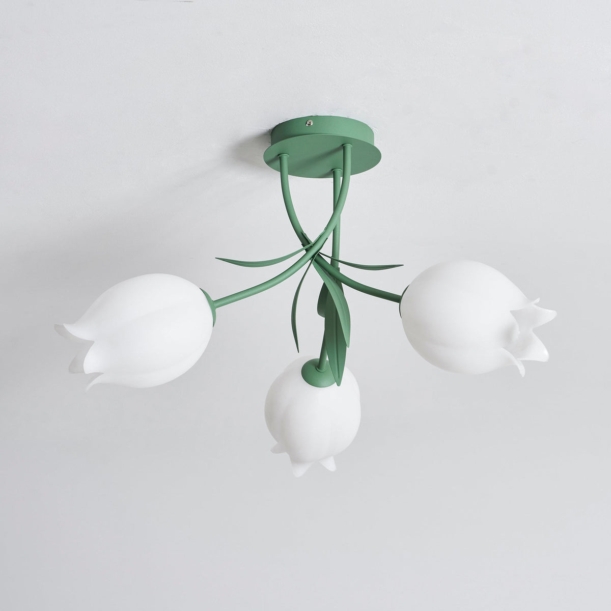 Elegant White Glass Ceiling Lamp Fixture