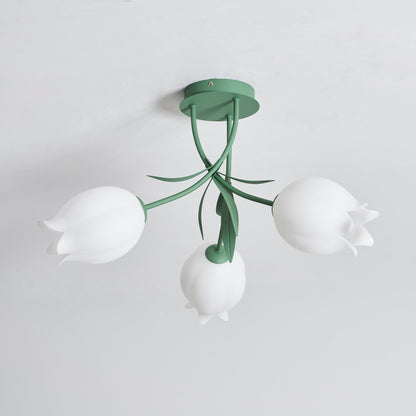 Elegant White Glass Ceiling Lamp Fixture