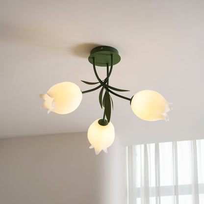 Elegant White Glass Ceiling Lamp Fixture