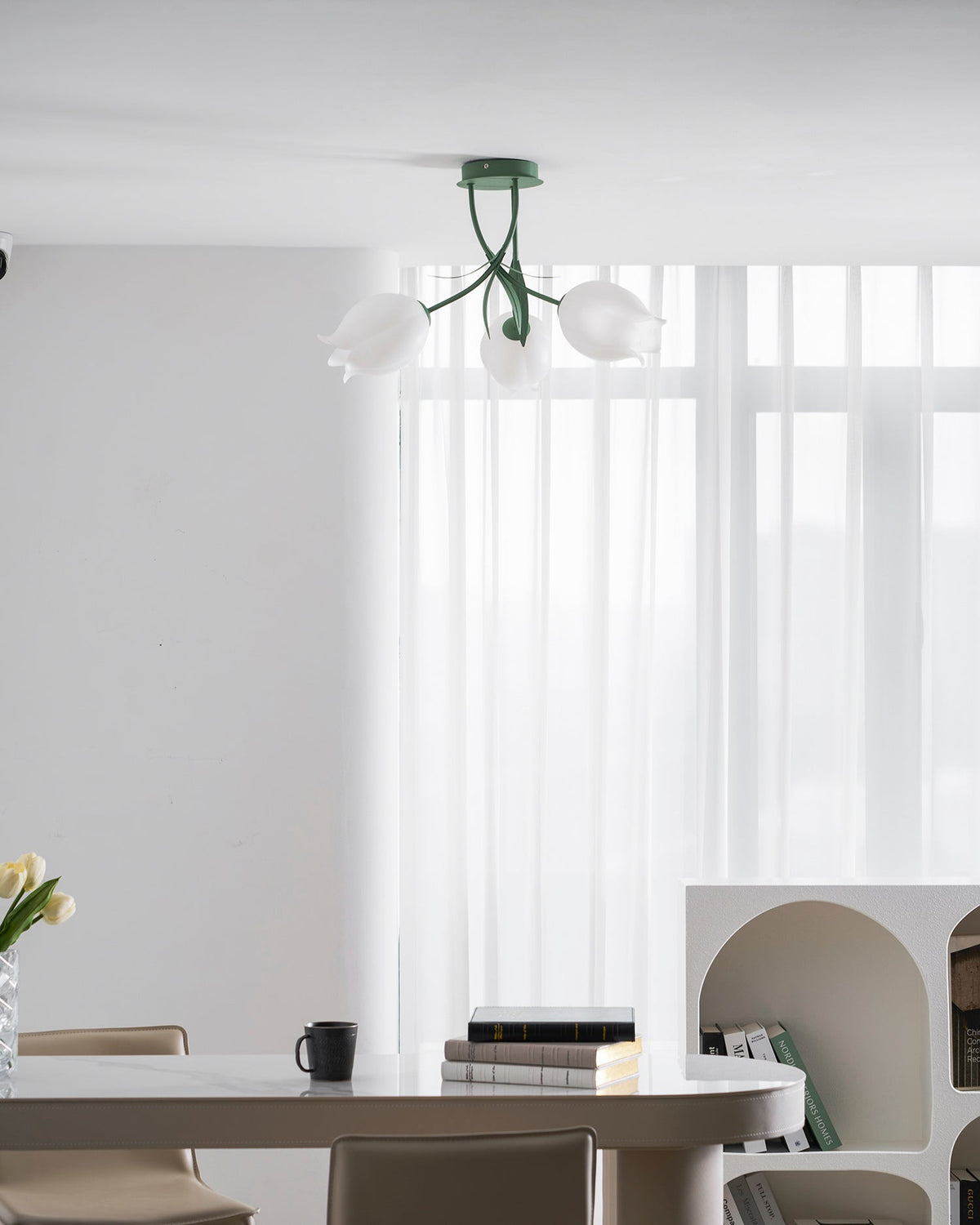 Elegant White Glass Ceiling Lamp Fixture