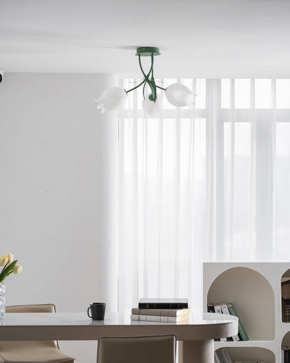 Elegant White Glass Ceiling Lamp Fixture