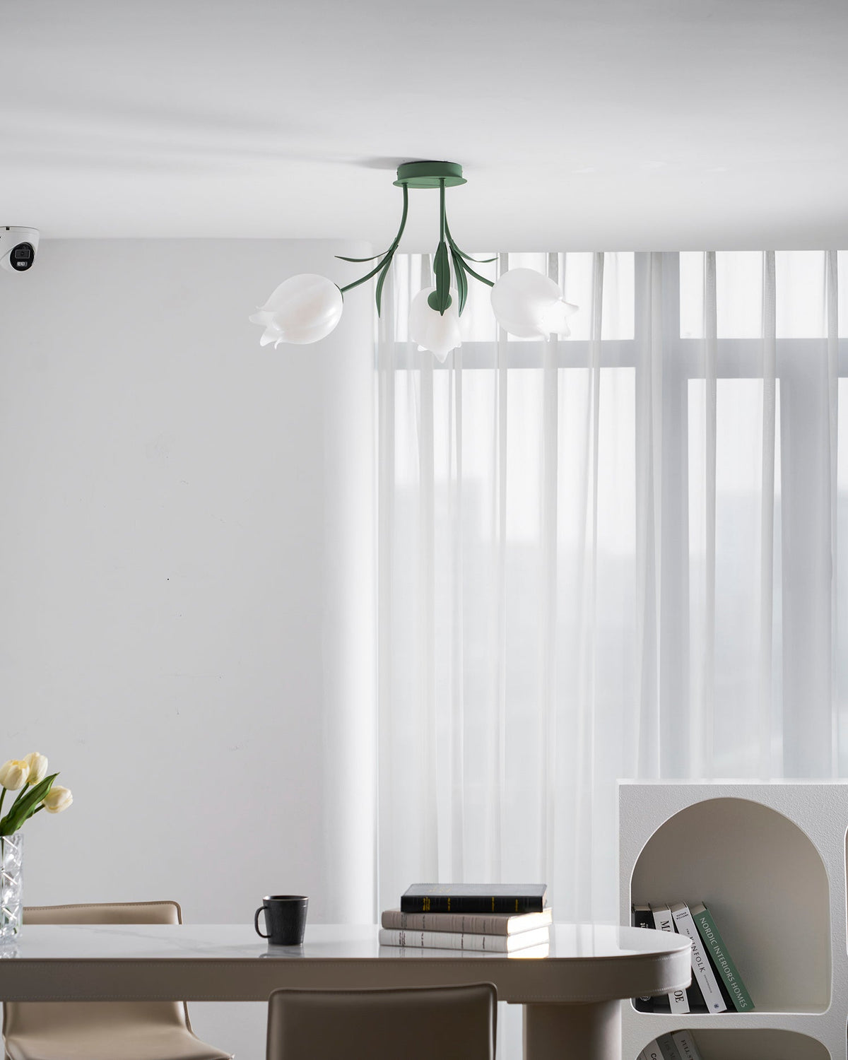 Elegant White Glass Ceiling Lamp Fixture