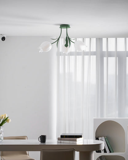 Elegant White Glass Ceiling Lamp Fixture