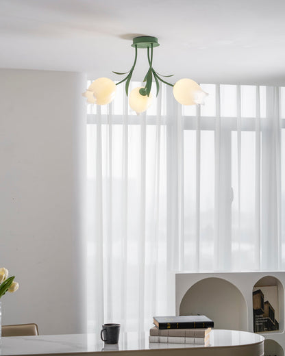 Elegant White Glass Ceiling Lamp Fixture