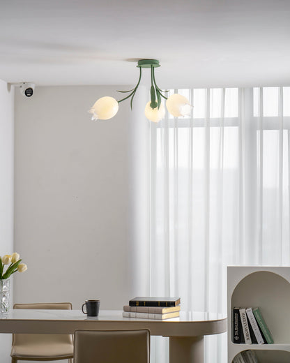 Elegant White Glass Ceiling Lamp Fixture