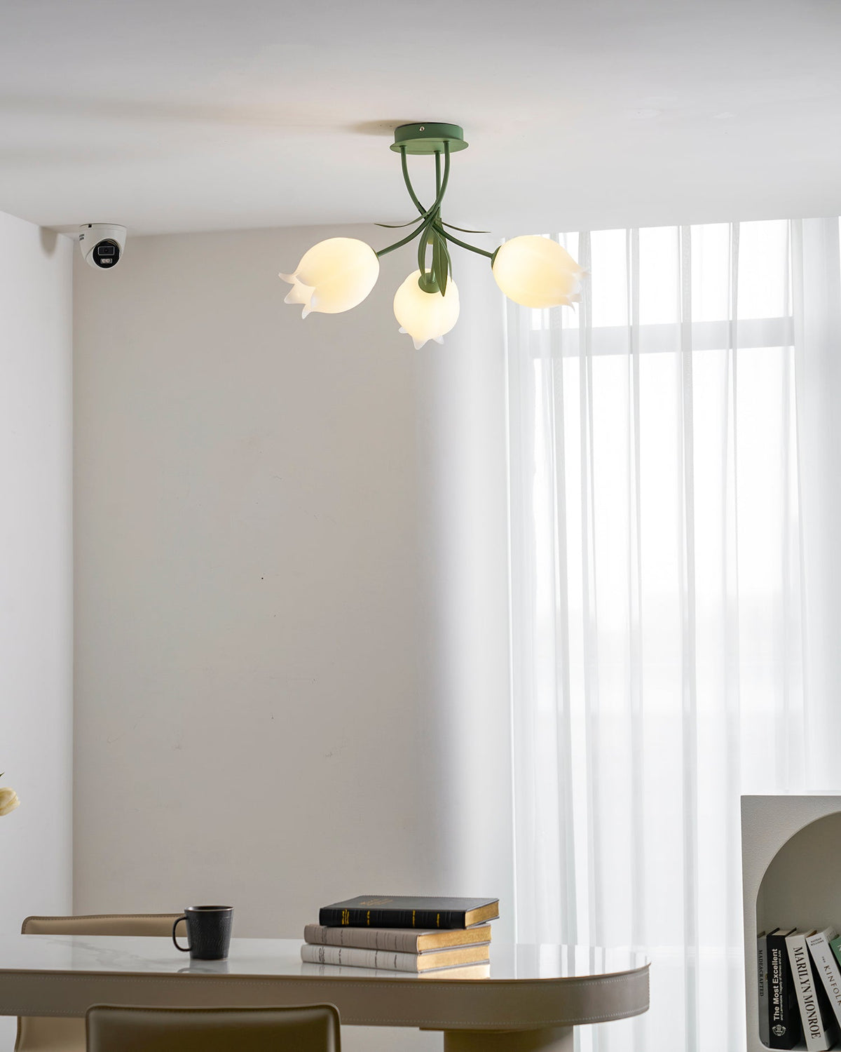 Elegant White Glass Ceiling Lamp Fixture