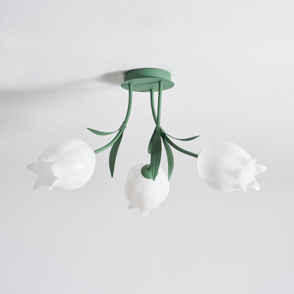 Elegant White Glass Ceiling Lamp Fixture