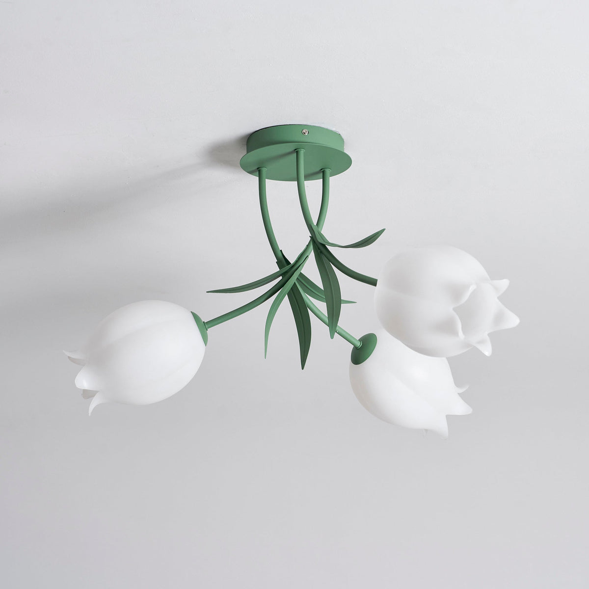 Elegant White Glass Ceiling Lamp Fixture