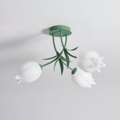 Elegant White Glass Ceiling Lamp Fixture