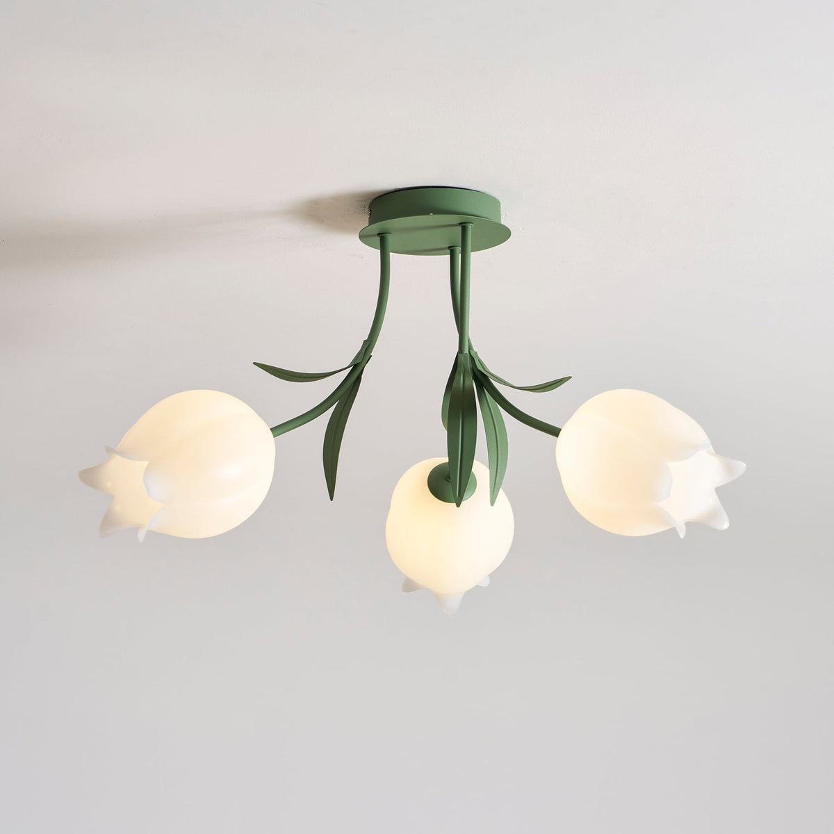 Elegant White Glass Ceiling Lamp Fixture