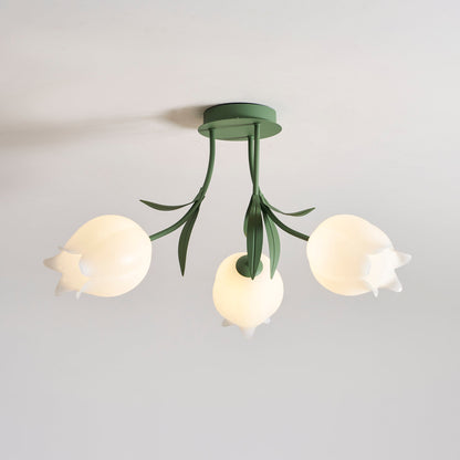 Elegant White Glass Ceiling Lamp Fixture