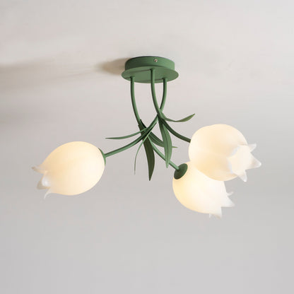 Elegant White Glass Ceiling Lamp Fixture
