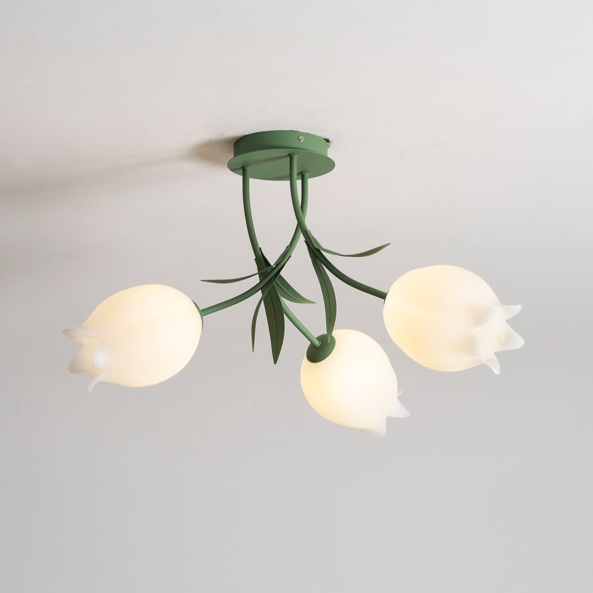 Elegant White Glass Ceiling Lamp Fixture