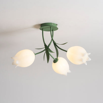 Elegant White Glass Ceiling Lamp Fixture