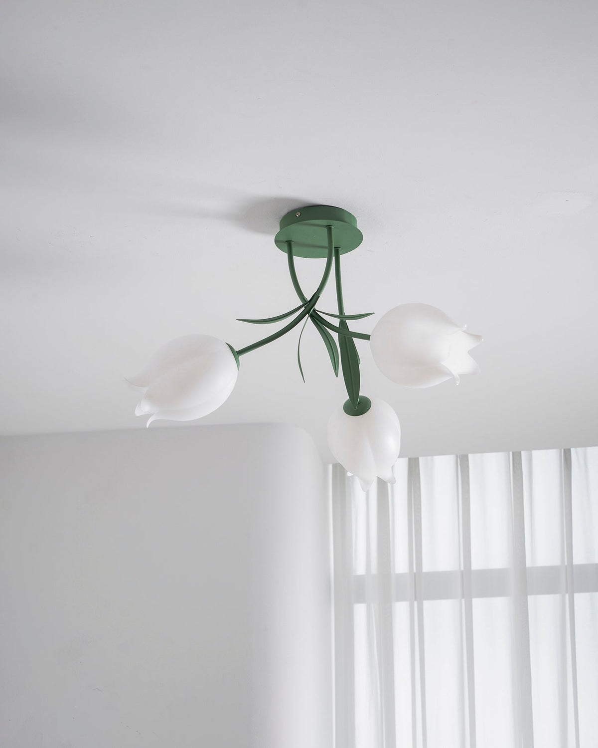 Elegant White Glass Ceiling Lamp Fixture