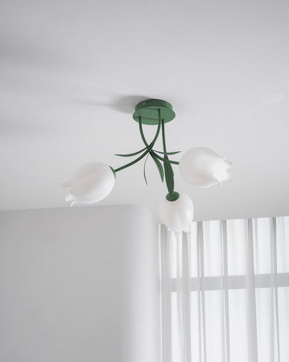 Elegant White Glass Ceiling Lamp Fixture