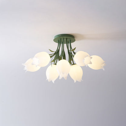 Elegant White Glass Ceiling Lamp Fixture