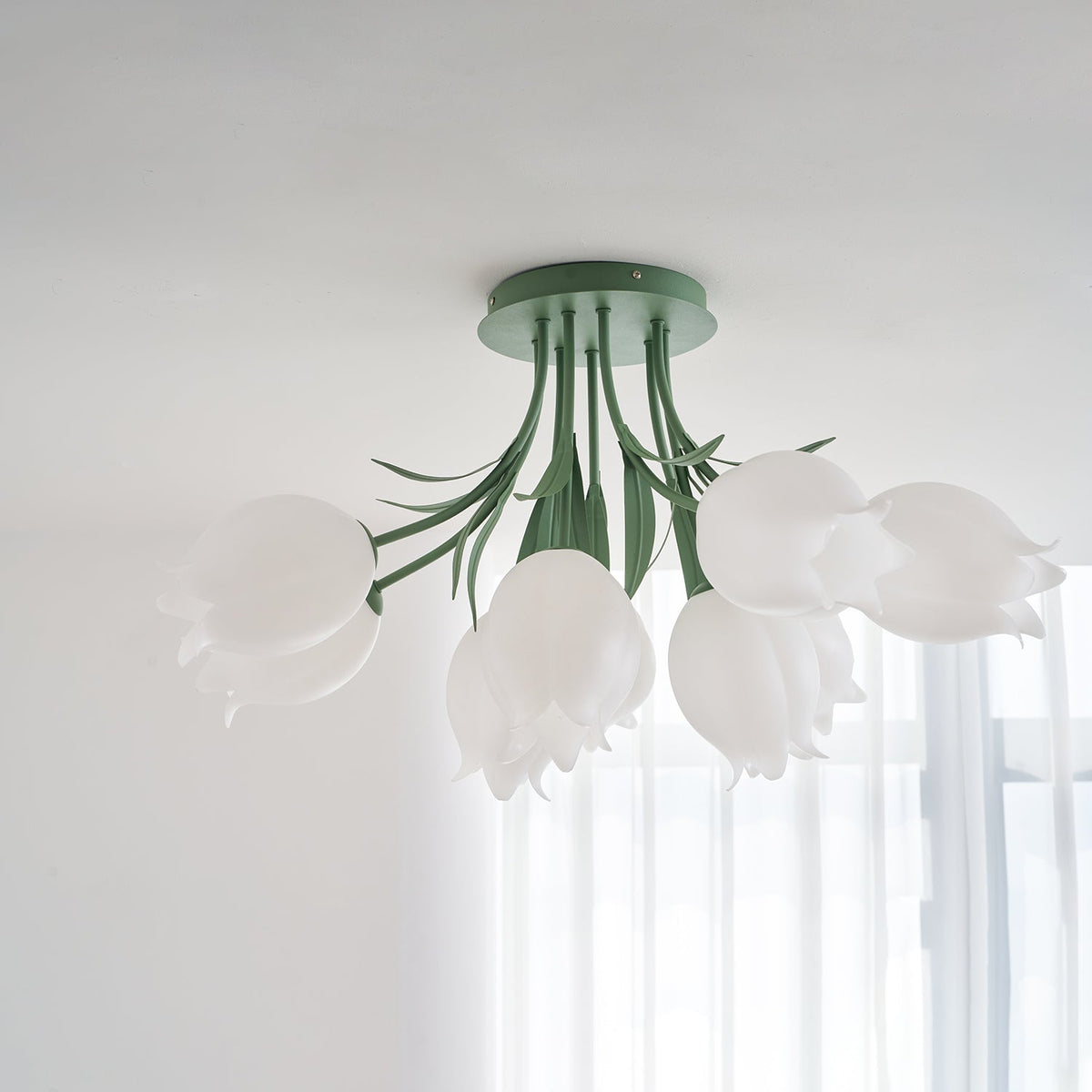 Elegant White Glass Ceiling Lamp Fixture
