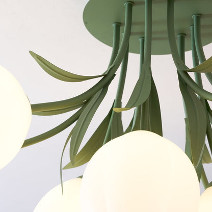 Elegant White Glass Ceiling Lamp Fixture