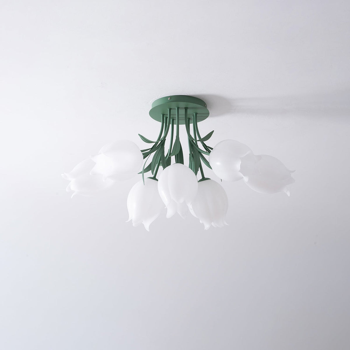 Elegant White Glass Ceiling Lamp Fixture
