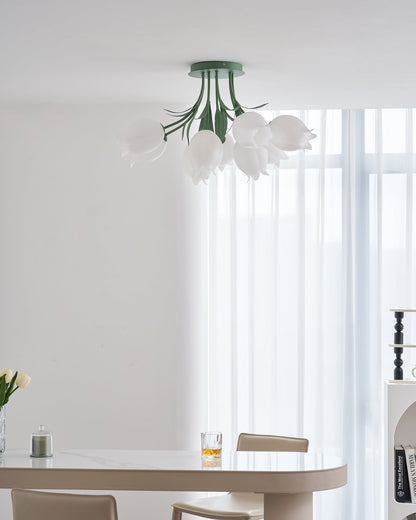 Elegant White Glass Ceiling Lamp Fixture