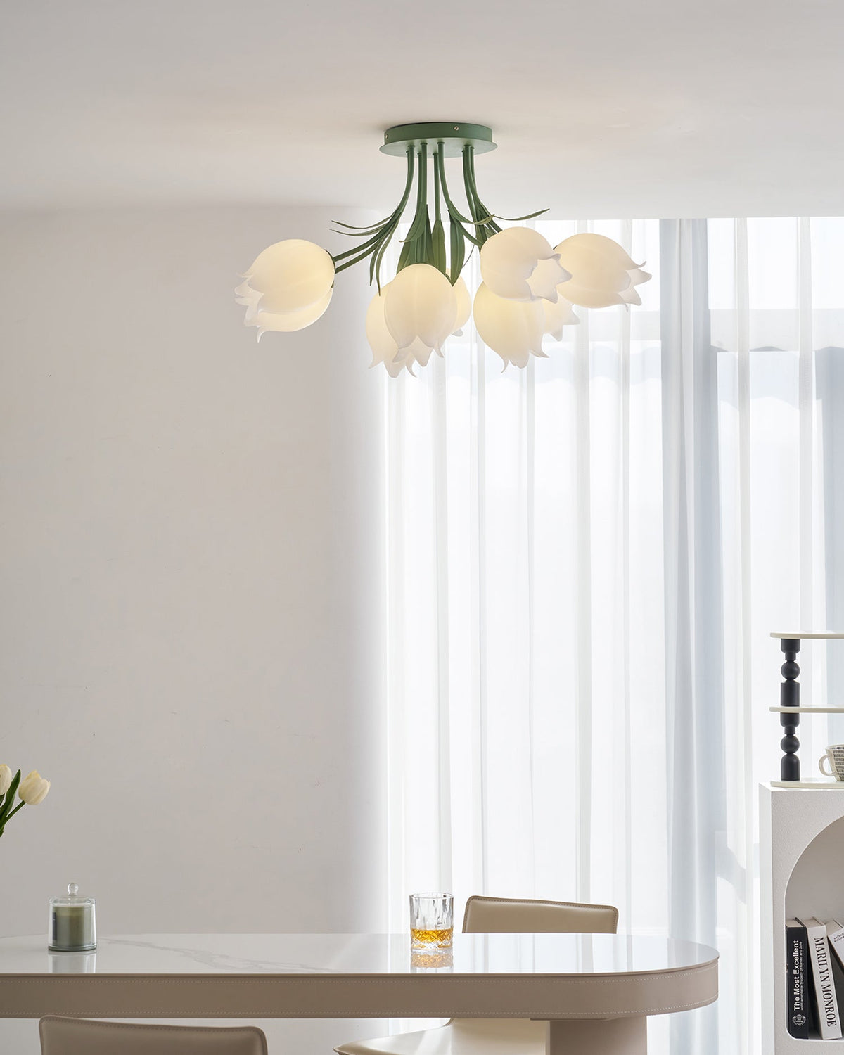 Elegant White Glass Ceiling Lamp Fixture