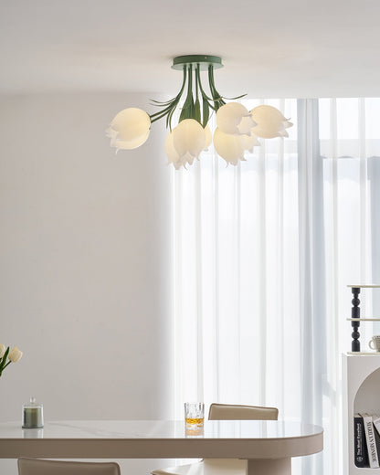 Elegant White Glass Ceiling Lamp Fixture