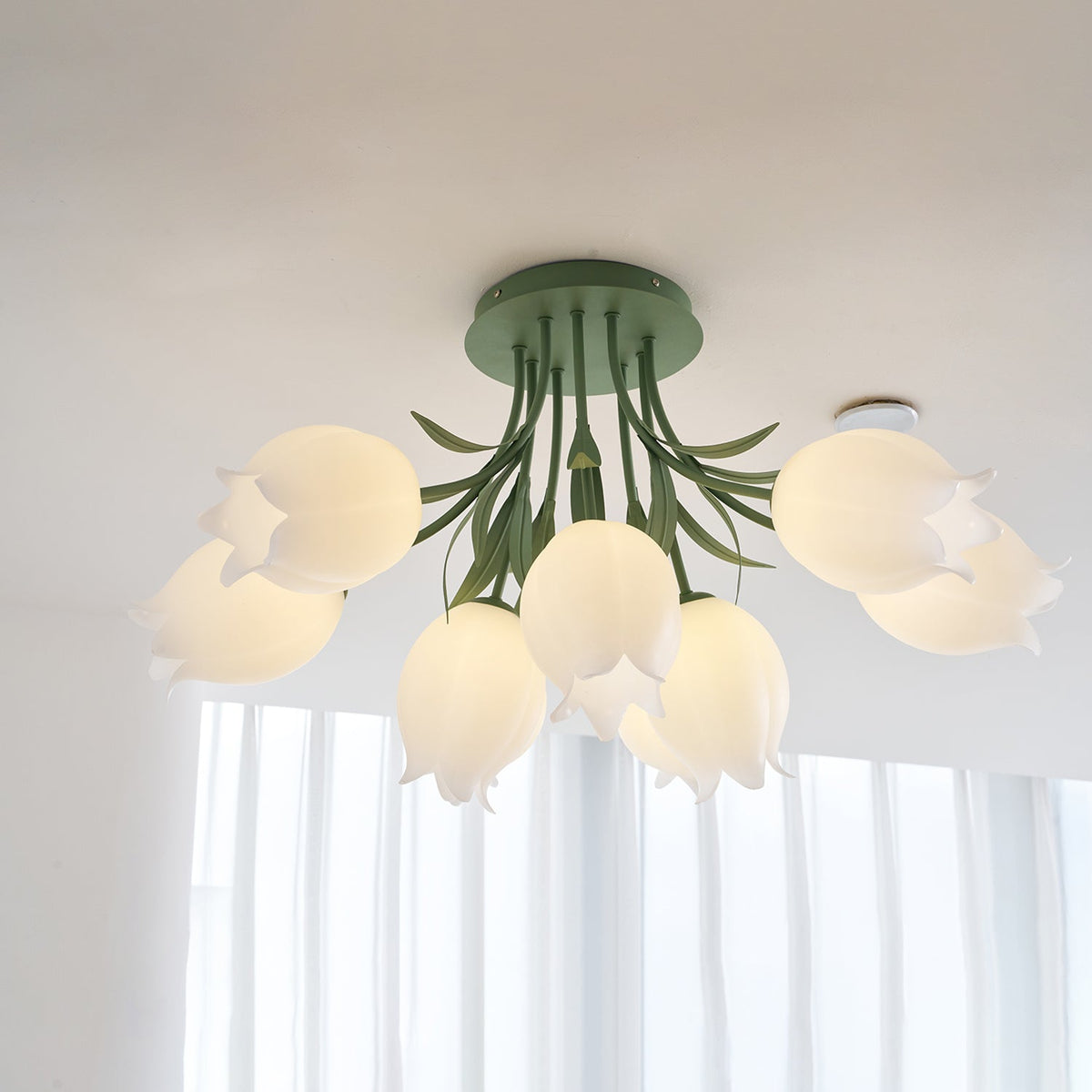 Elegant White Glass Ceiling Lamp Fixture