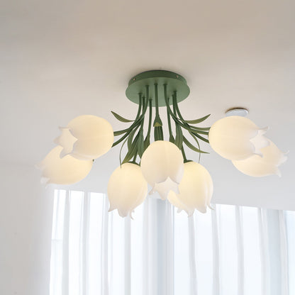 Elegant White Glass Ceiling Lamp Fixture