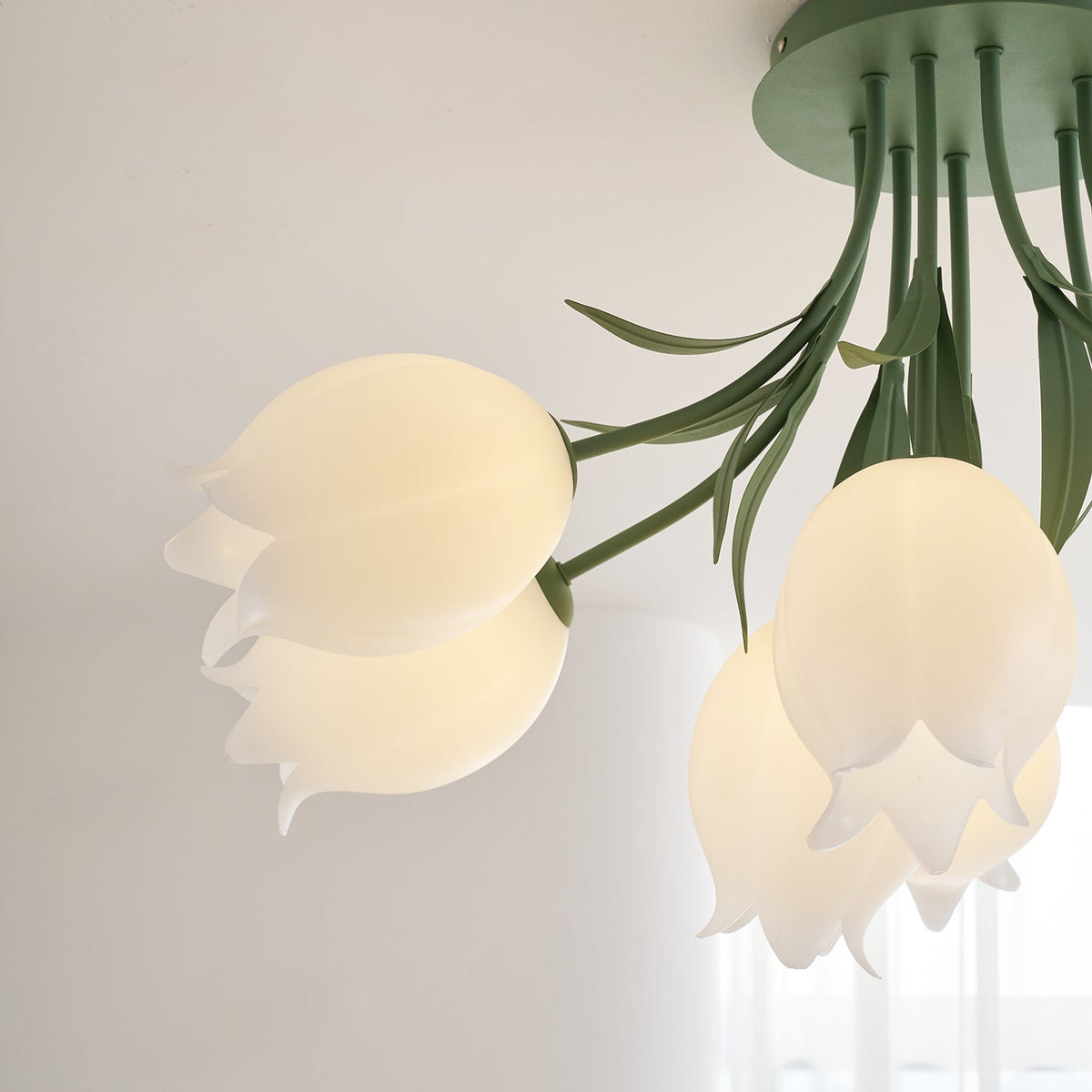 Elegant White Glass Ceiling Lamp Fixture